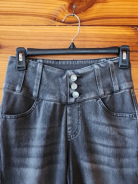 Halara NWT Flex Gray Denim Pull-on Flare Jeans XS - Picture 3 of 5